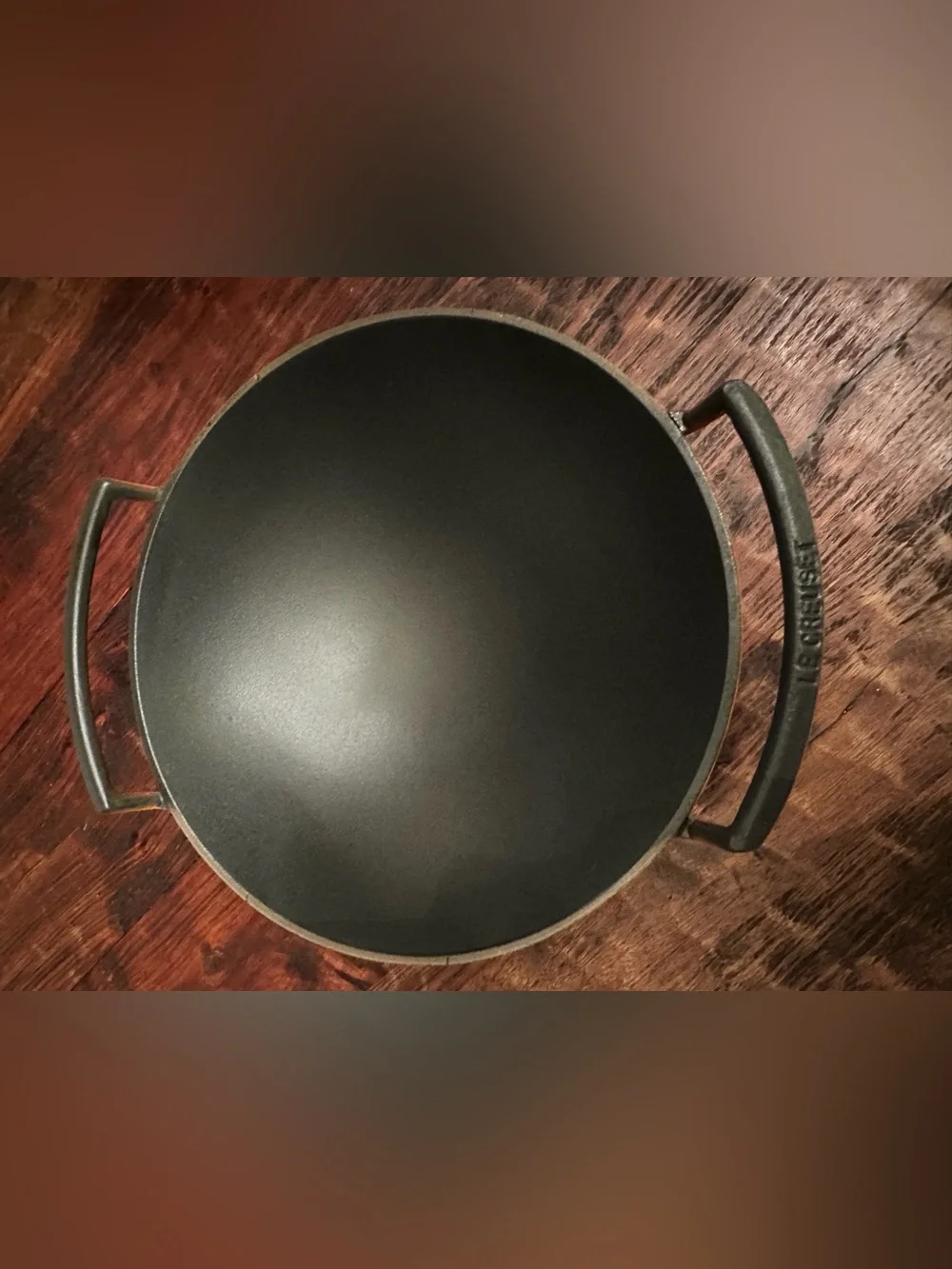 Le Creuset Orange Cast Iron Serving Wok